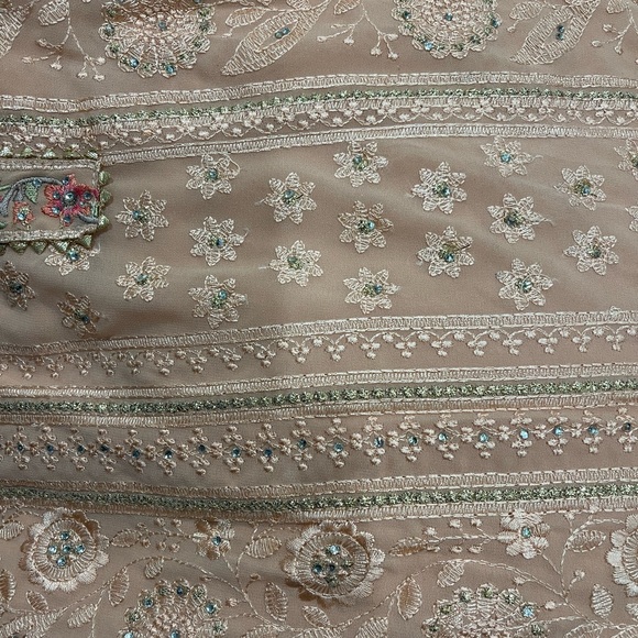 Peach Sharara Suit - New with Semi-Stitched Top - Picture 5 of 5